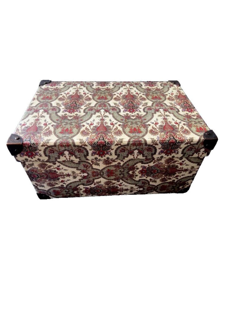 RAYMOND WAITES Storage Box Medallion Metal Handles Corners Designer Home Decor